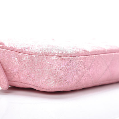 Chanel Iridescent Caviar Quilted Clutch With Chain Rose 11 of 13