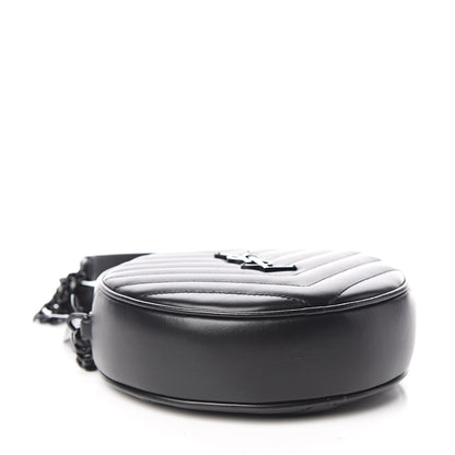 Saint Laurent Calfskin Matelasse Chevron Round Vinyle Camera Bag Black 4 of 10