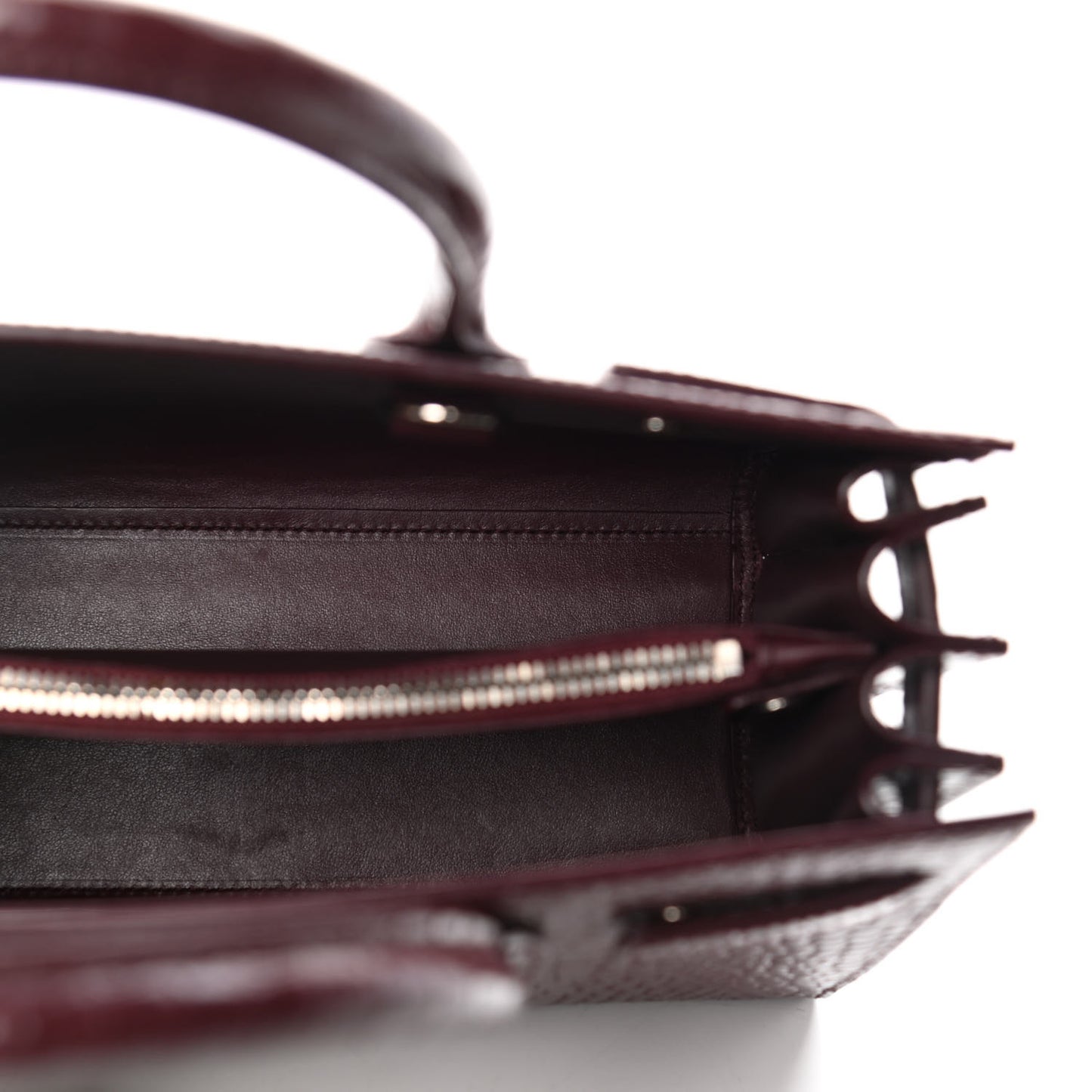 Calfskin Crocodile Embossed Baby Sac De Jour Bordeaux