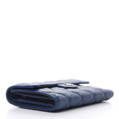 Chanel Caviar Quilted Medium Flap Wallet Dark Blue 4 of 8
