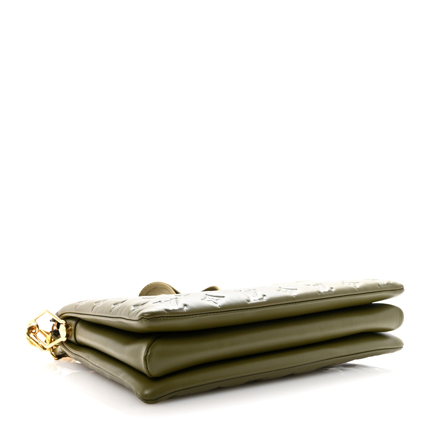 Louis Vuitton Lambskin Embossed Monogram Coussin MM Khaki 4 of 9