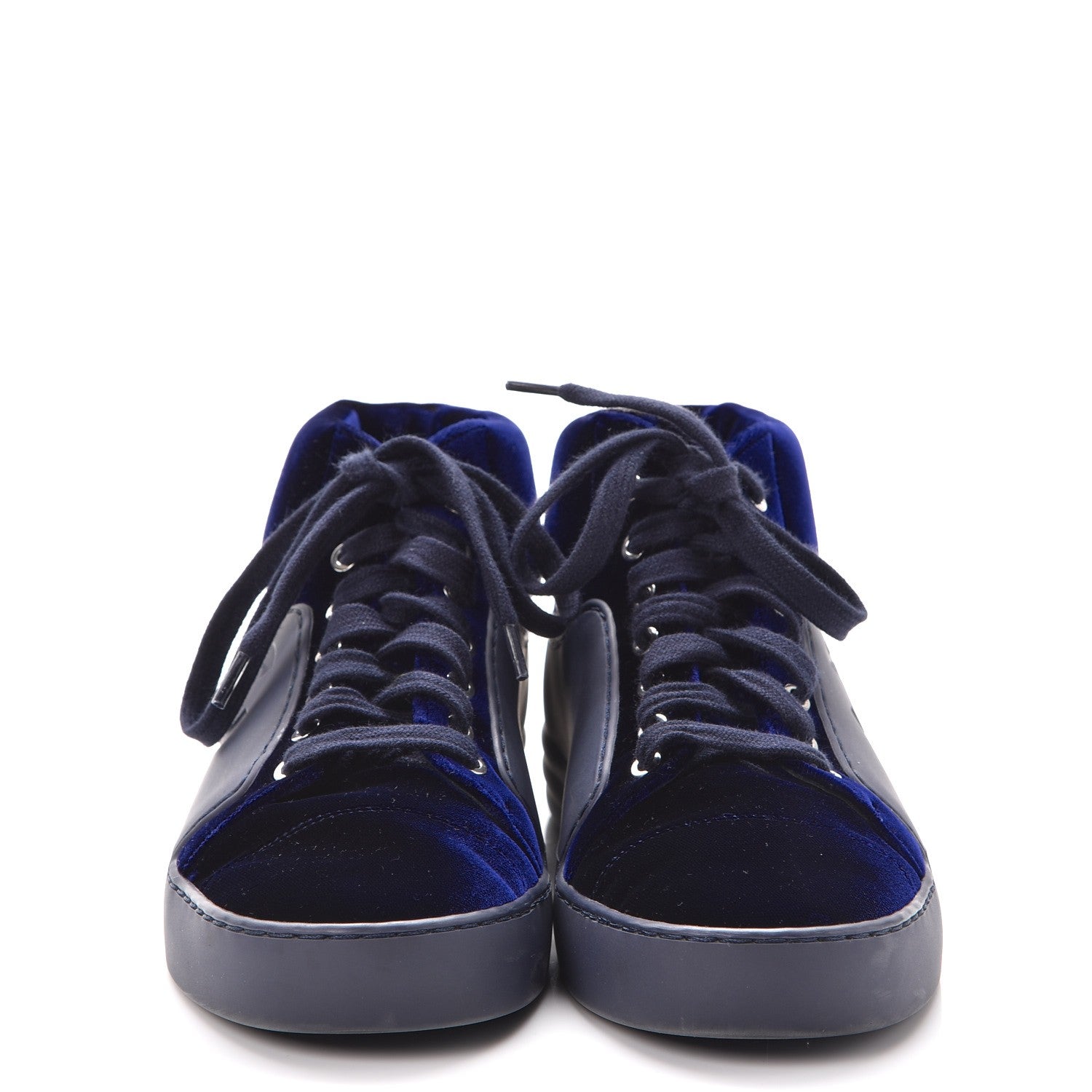 Chanel Calfskin Velvet CC Sneakers 35.5 Navy Blue 2 of 10