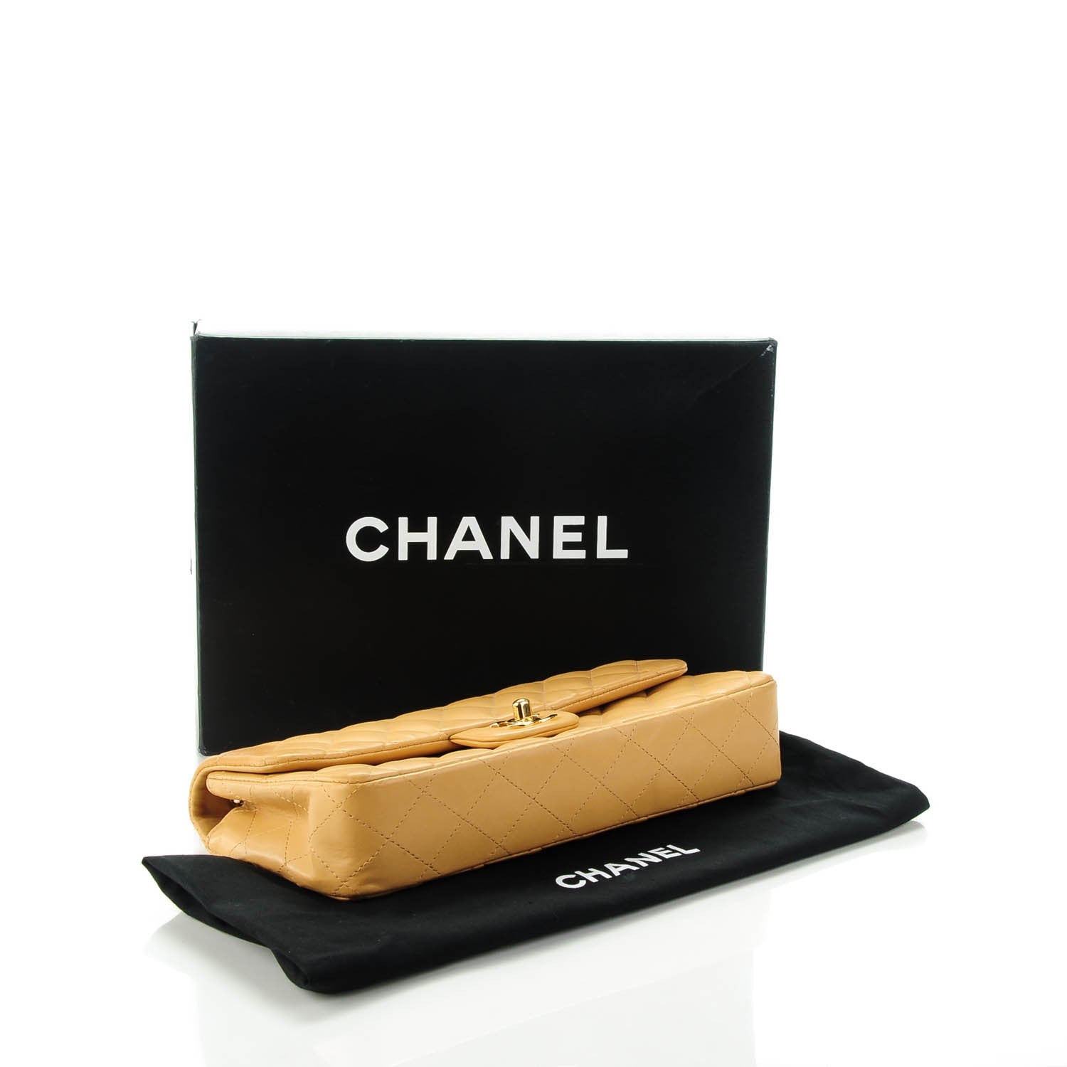 Chanel Lambskin Quilted East West Flap Beige 4 of 8