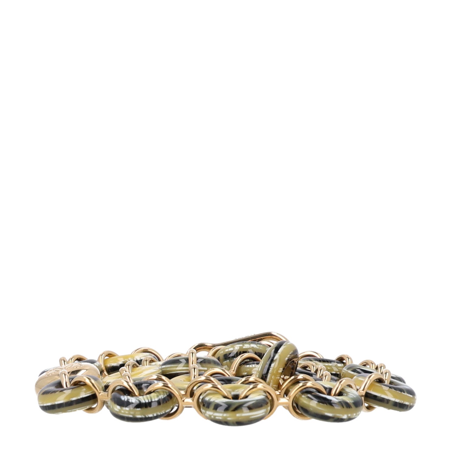 Loewe Brass Acetate Donut Chain Shoulder Strap Black Beige 2 of 4