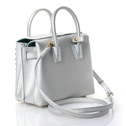 MCM Calfskin Pearls Studded Mini Milla Tote White Flake 3 of 15