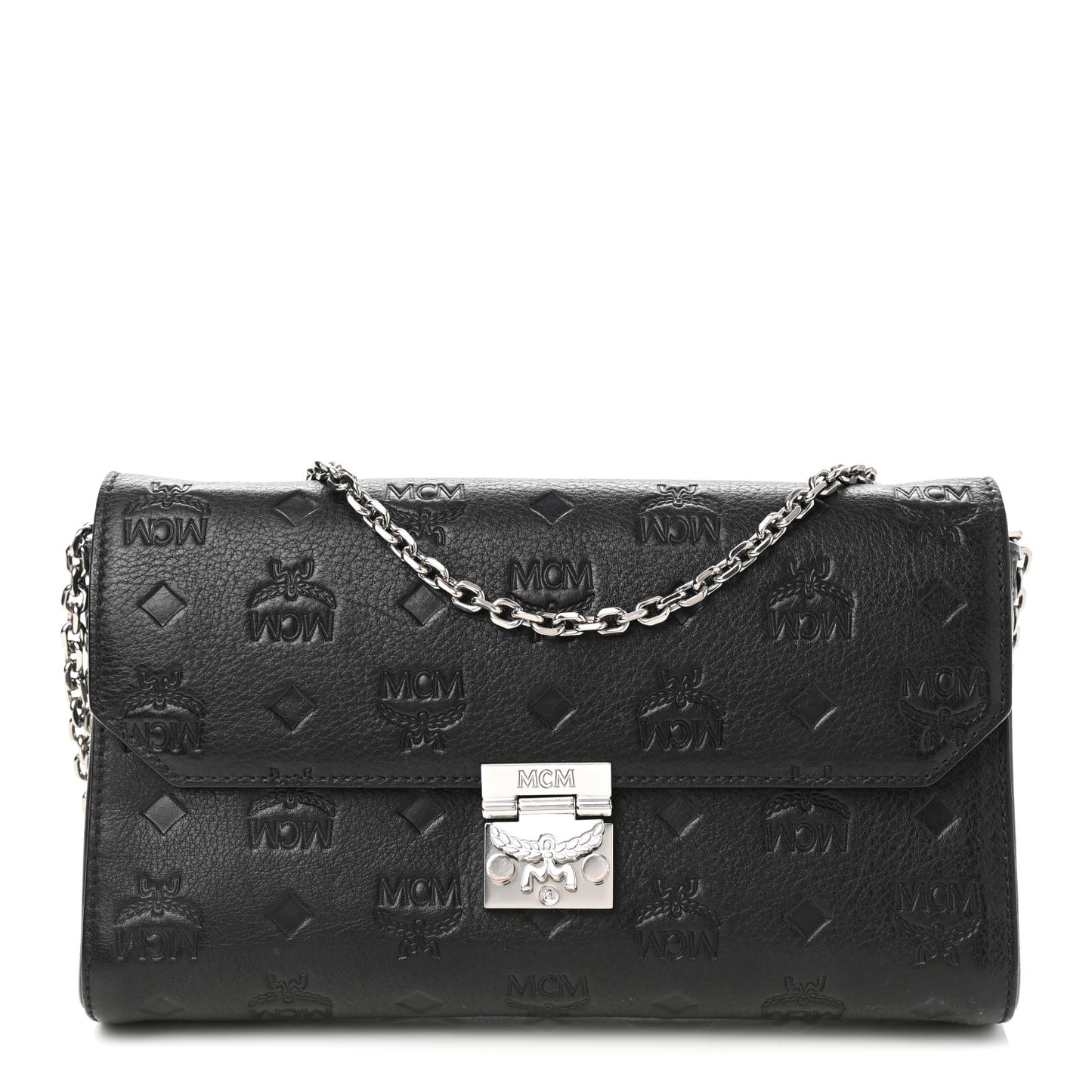 Calfskin Ottomar Wallet On Chain Black
