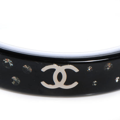 Chanel Resin Crystal CC Bangle Black 4 of 5