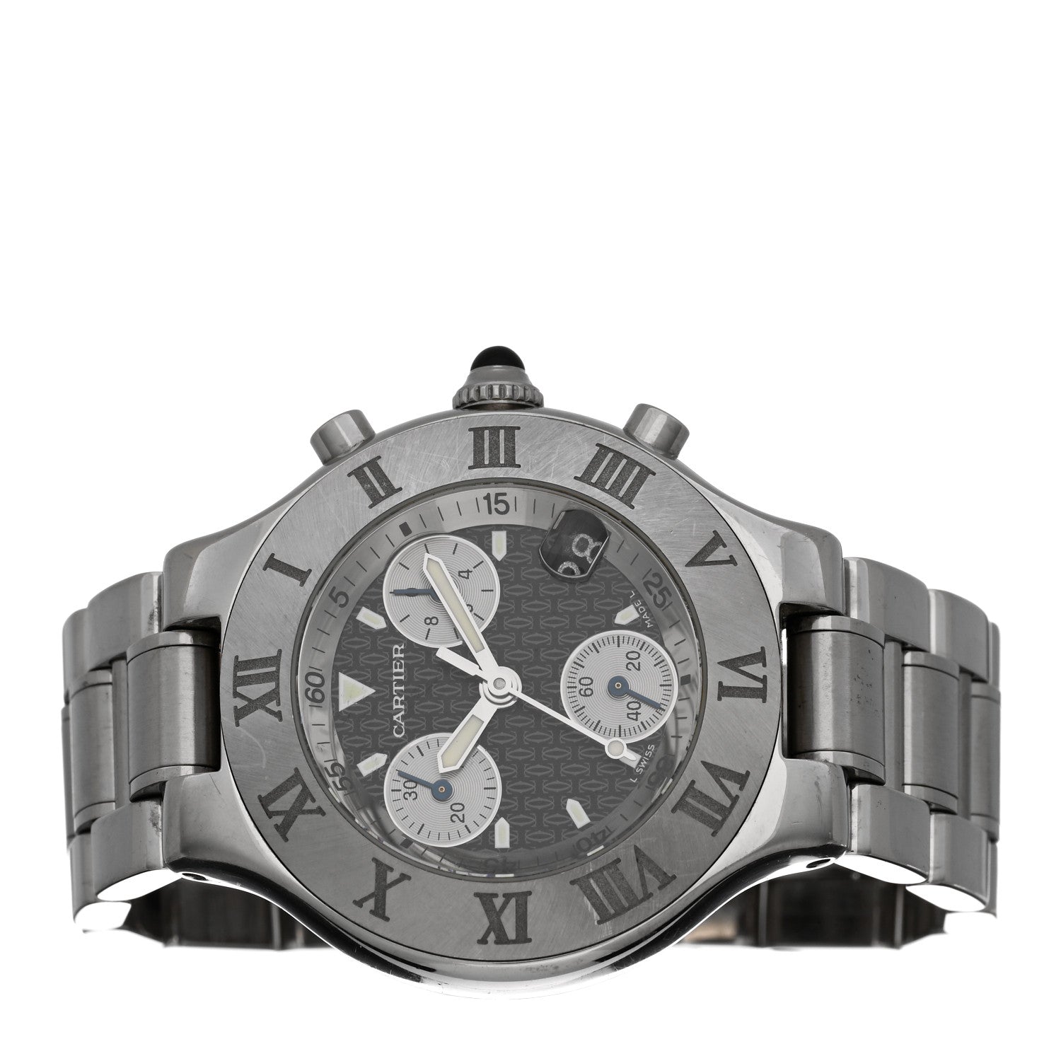 Cartier Stainless Steel 38mm Must de 21 Chronoscaph Quartz Watch Black 2 of 4