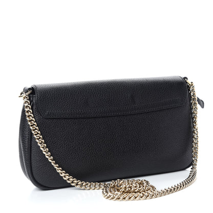 Gucci Pebbled Calfskin Medium Soho Flap Crossbody Black 3 of 10