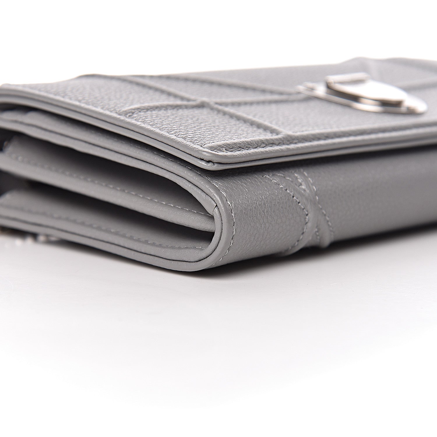 Christian Dior Grained Calfskin Diorama Croisiere Chain Wallet Gris 8 of 10