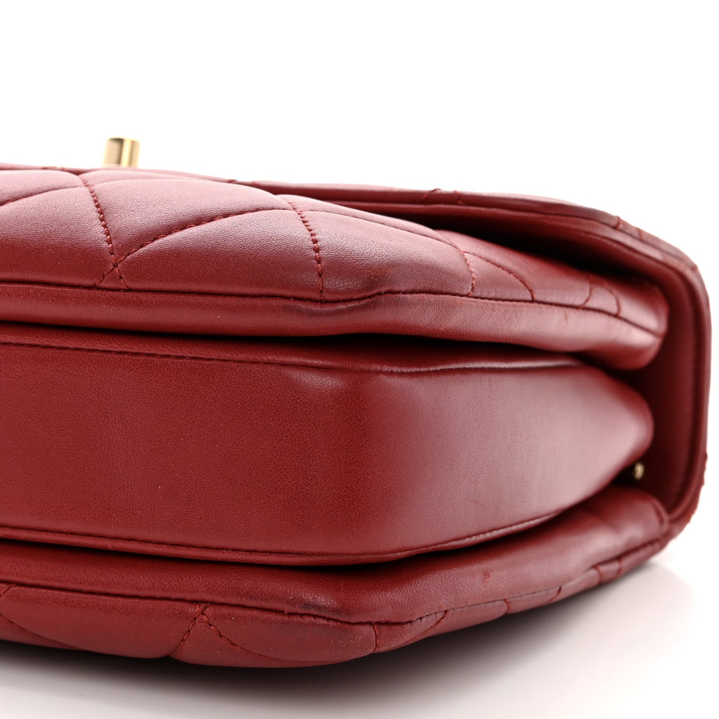Lambskin Quilted Small Trendy CC Flap Dual Handle Bag Red
