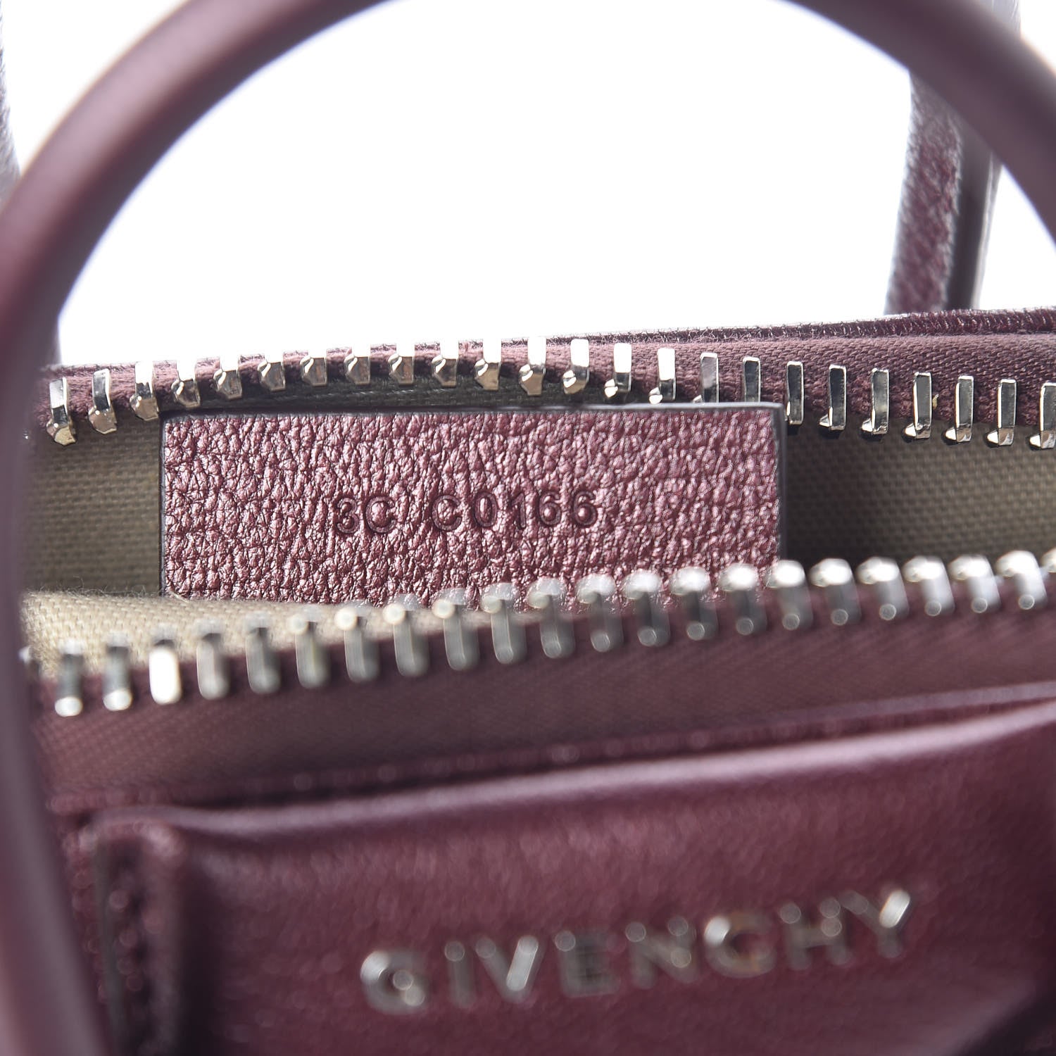 Givenchy Metallic Calfskin Mini Antigona Wine 7 of 10