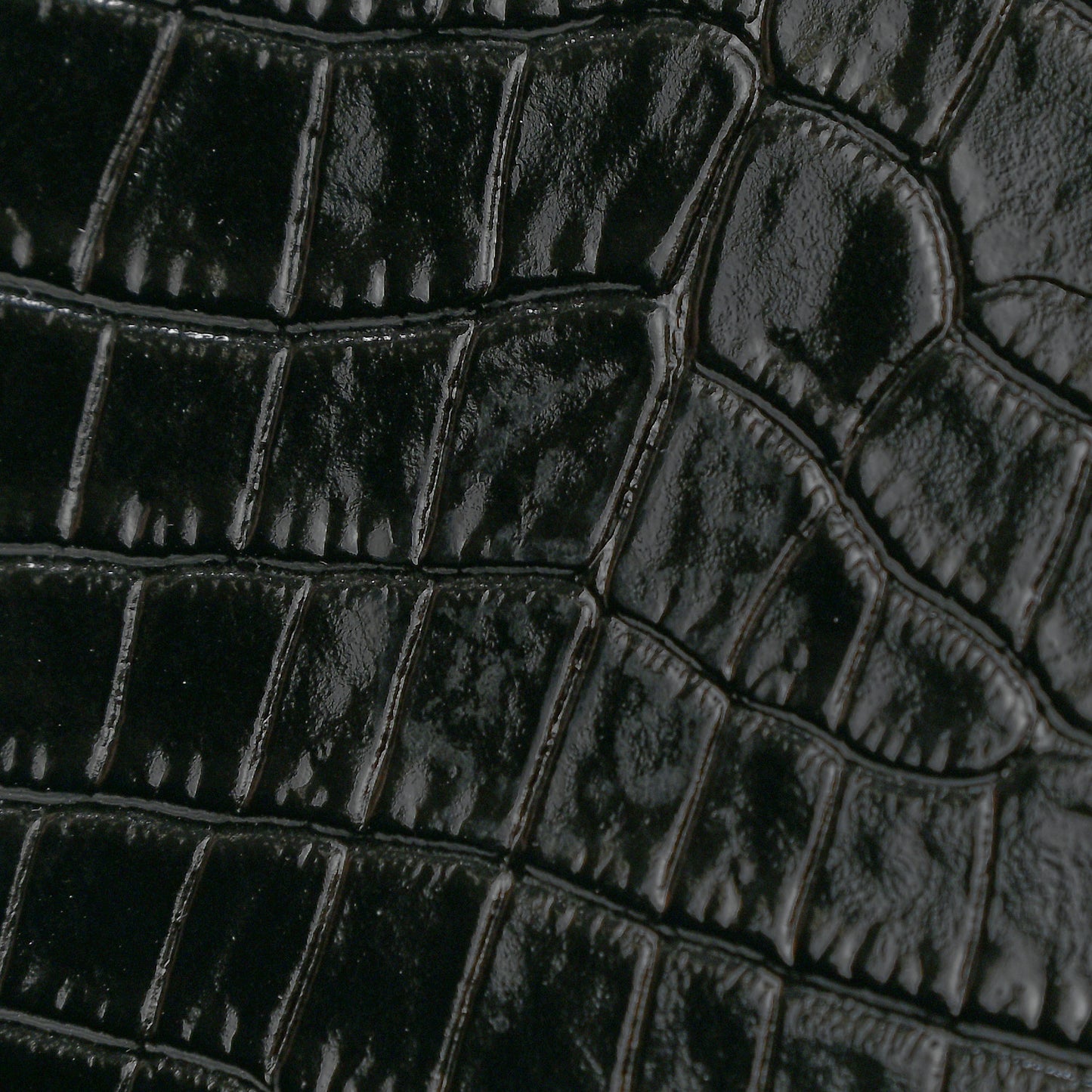 Calfskin Crocodile Embossed Uptown Monogram Clutch Black