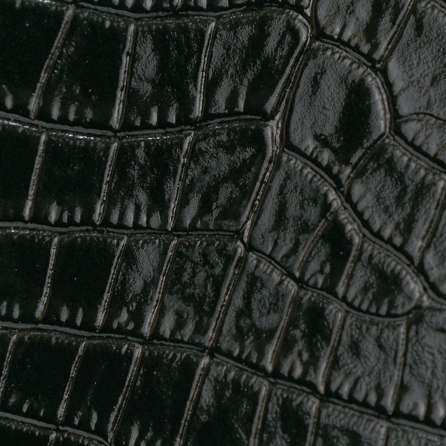 Saint Laurent Calfskin Crocodile Embossed Uptown Monogram Clutch Black 7 of 7