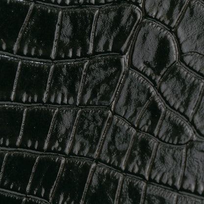 Saint Laurent Calfskin Crocodile Embossed Uptown Monogram Clutch Black 7 of 7