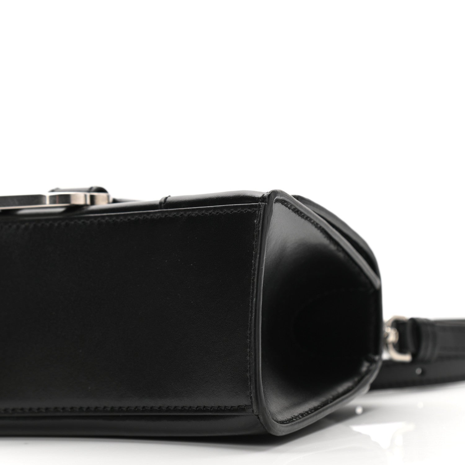 Balenciaga Box Calfskin Graffiti Logo Hourglass Top Handle Bag XS Black Silver 9 of 10