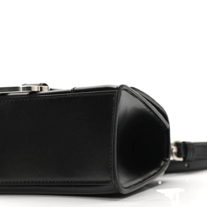 Balenciaga Box Calfskin Graffiti Logo Hourglass Top Handle Bag XS Black Silver 9 of 10