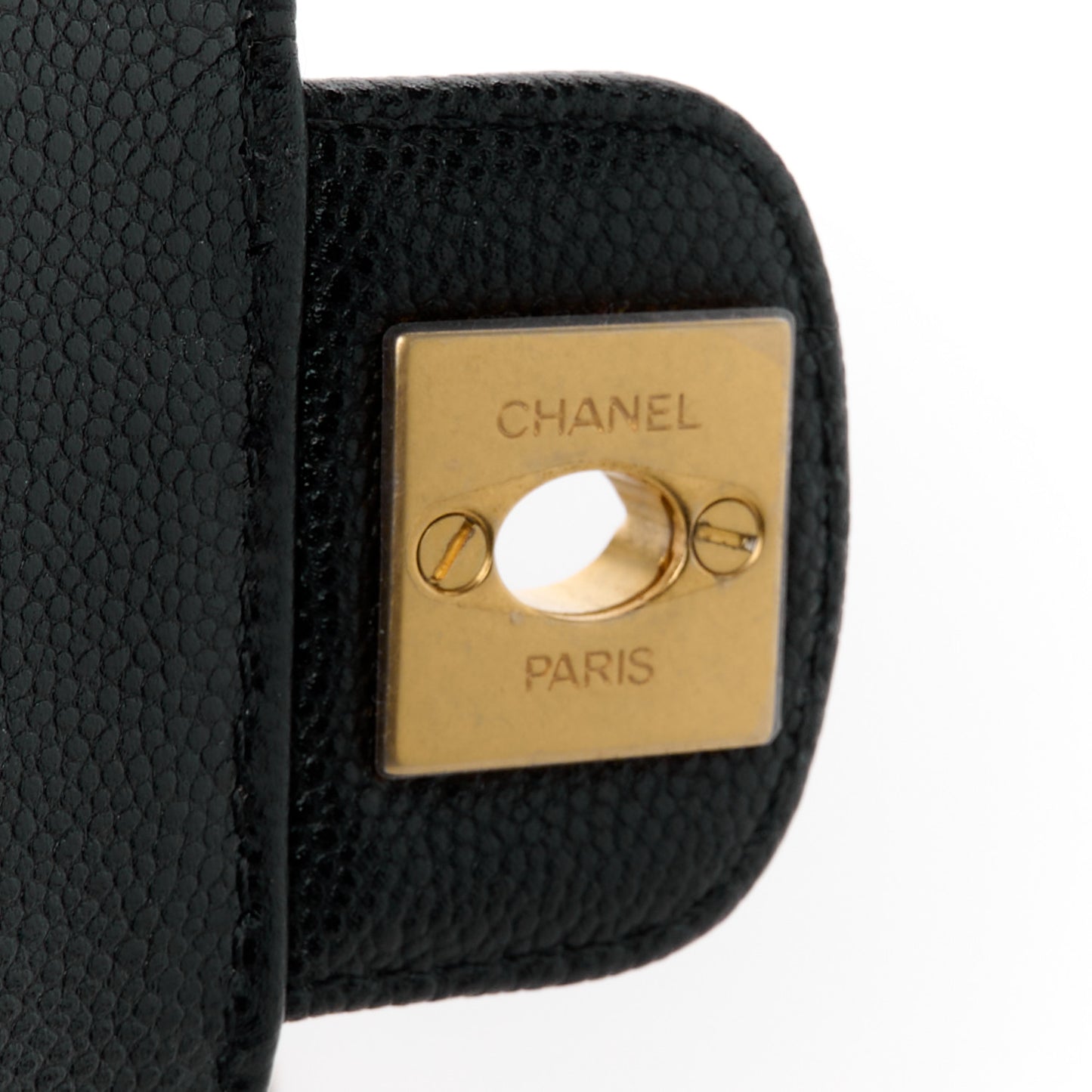 Caviar Quilted Mini Top Handle Flap Black