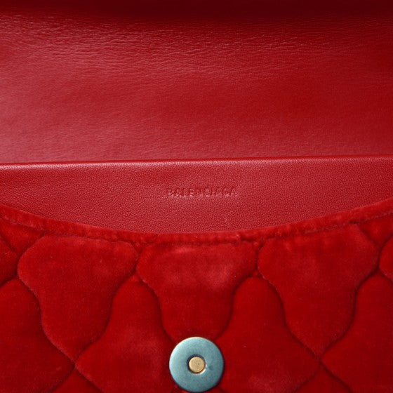 Balenciaga Velvet Mattress Quilted Medium BB Round Shoulder Bag Red 6 of 6