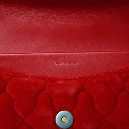 Balenciaga Velvet Mattress Quilted Medium BB Round Shoulder Bag Red 6 of 6