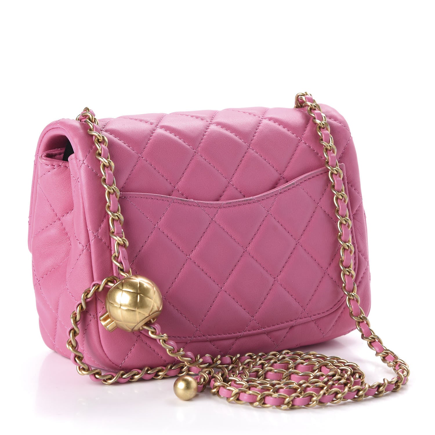 Chanel Lambskin Quilted Mini Pearl Crush Flap Pink 3 of 12