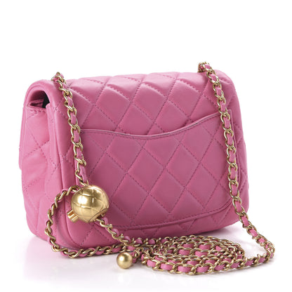 Chanel Lambskin Quilted Mini Pearl Crush Flap Pink 3 of 12