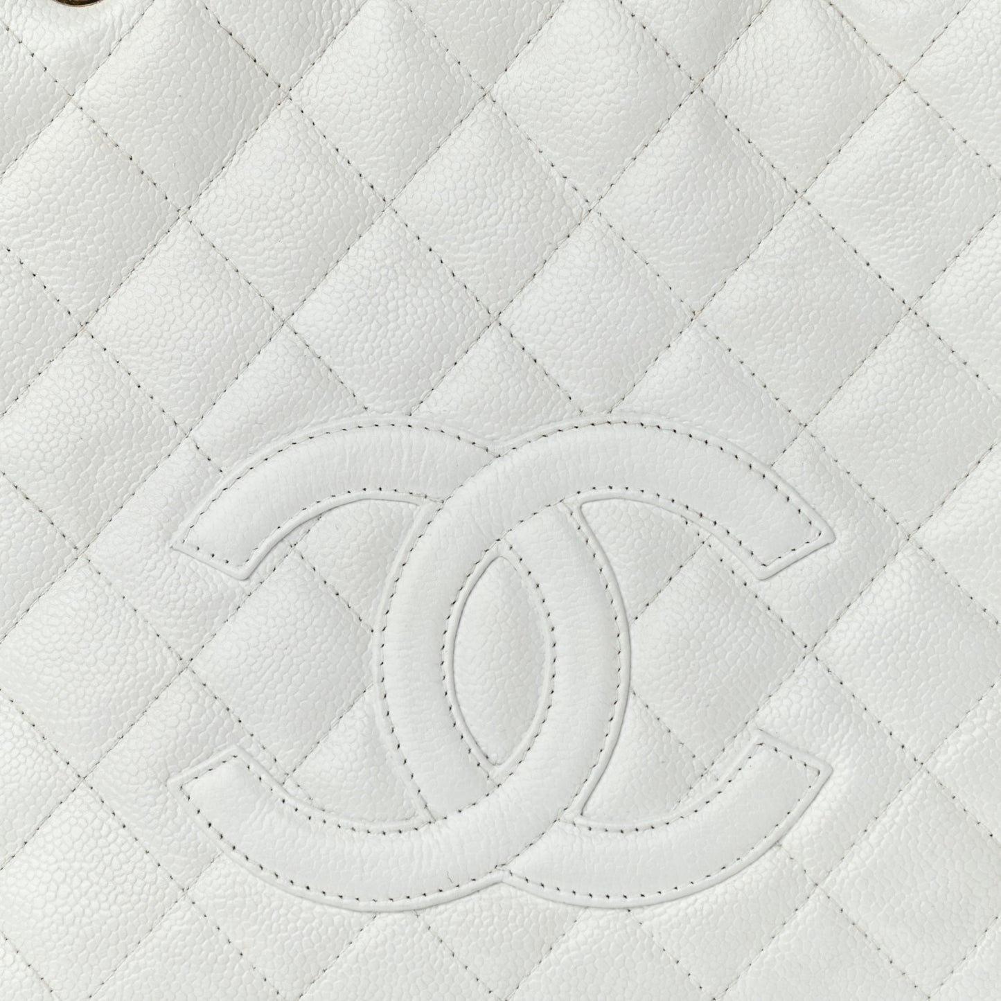 Caviar Petit Shopping Tote PST White