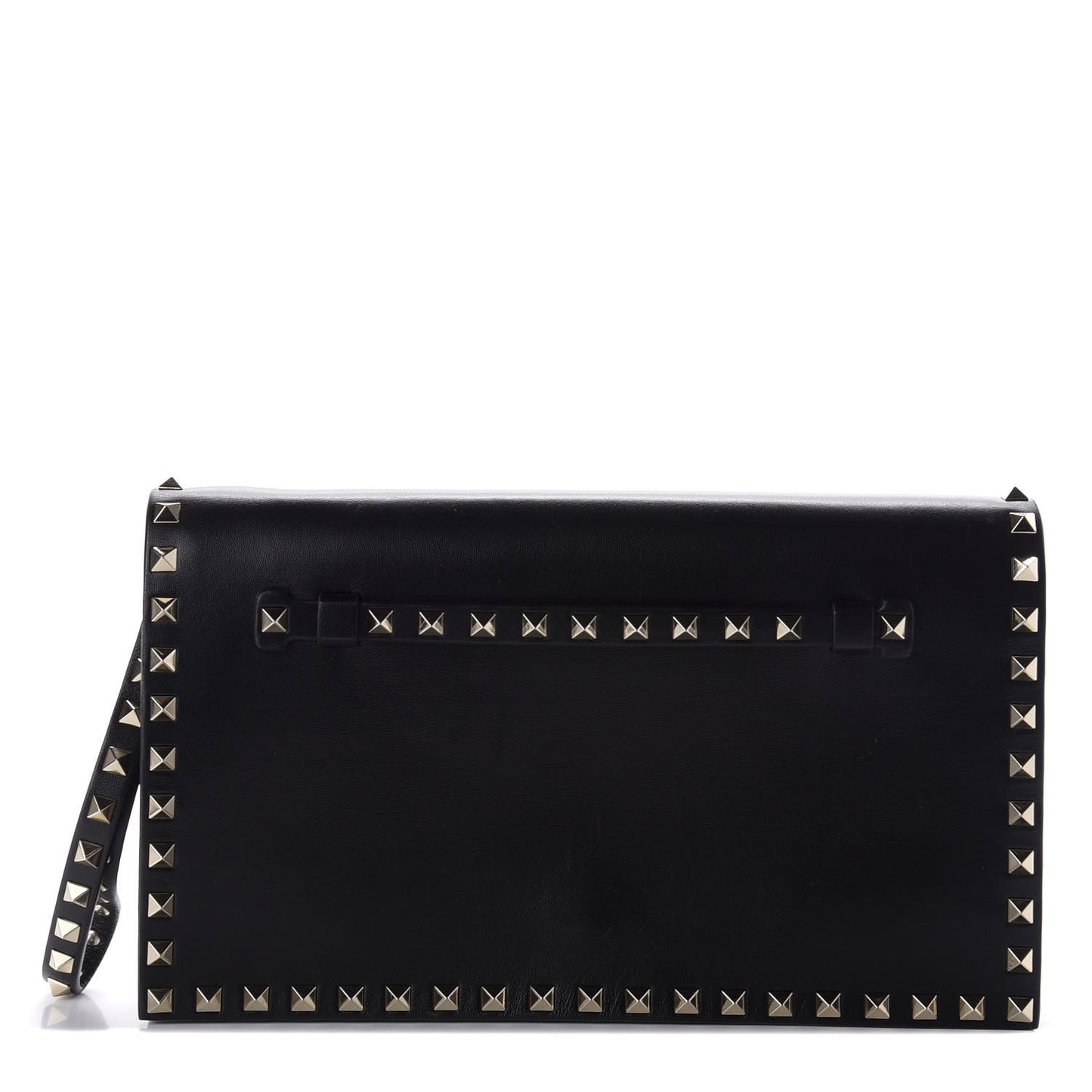 Nappa Rockstud Wristlet Clutch Black