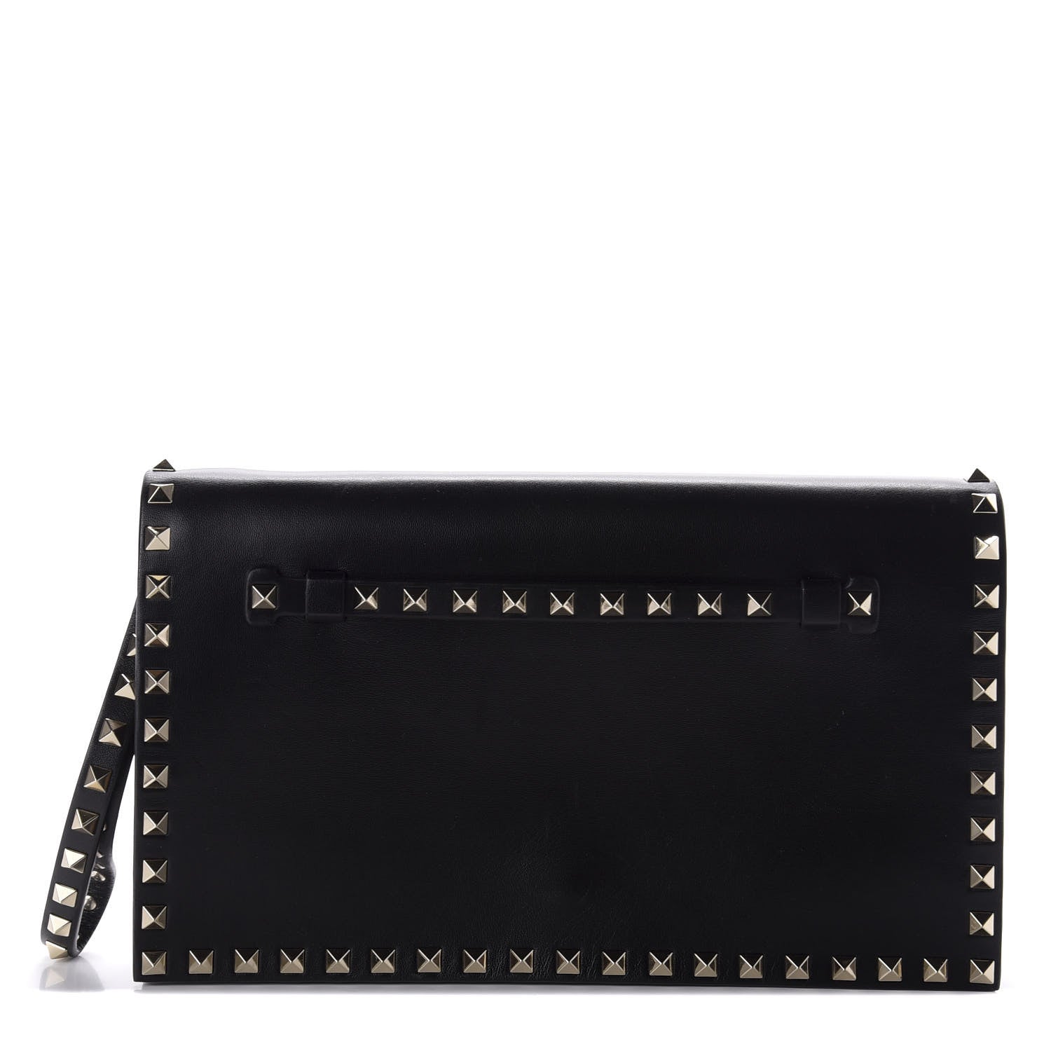 Valentino Garavani Nappa Rockstud Wristlet Clutch Black 1 of 8