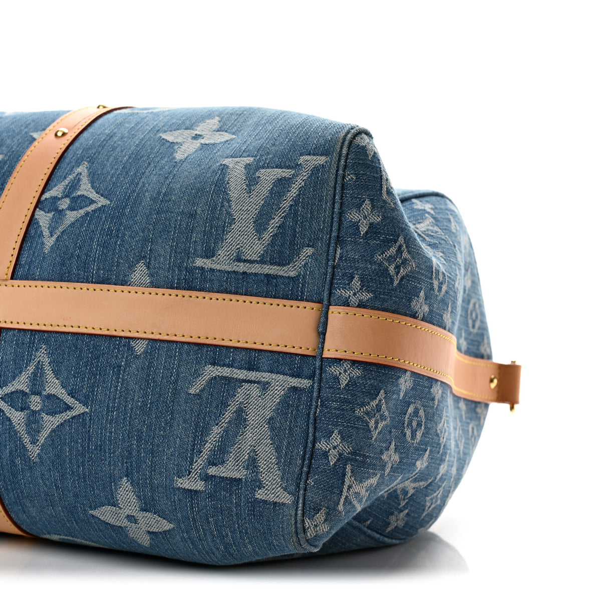 Louis Vuitton Denim Monogram New LV Remix Keepall Bandouliere 45 Blue 7 of 10