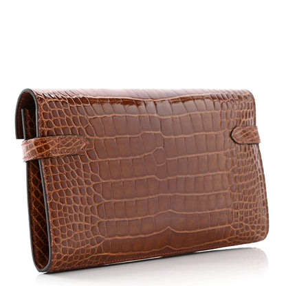 Hermes Shiny Alligator Kelly Longue Wallet Miel 3 of 11