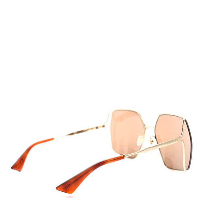 Gucci Metal Square Frame Sunglasses GG0817S Gold 4 of 8