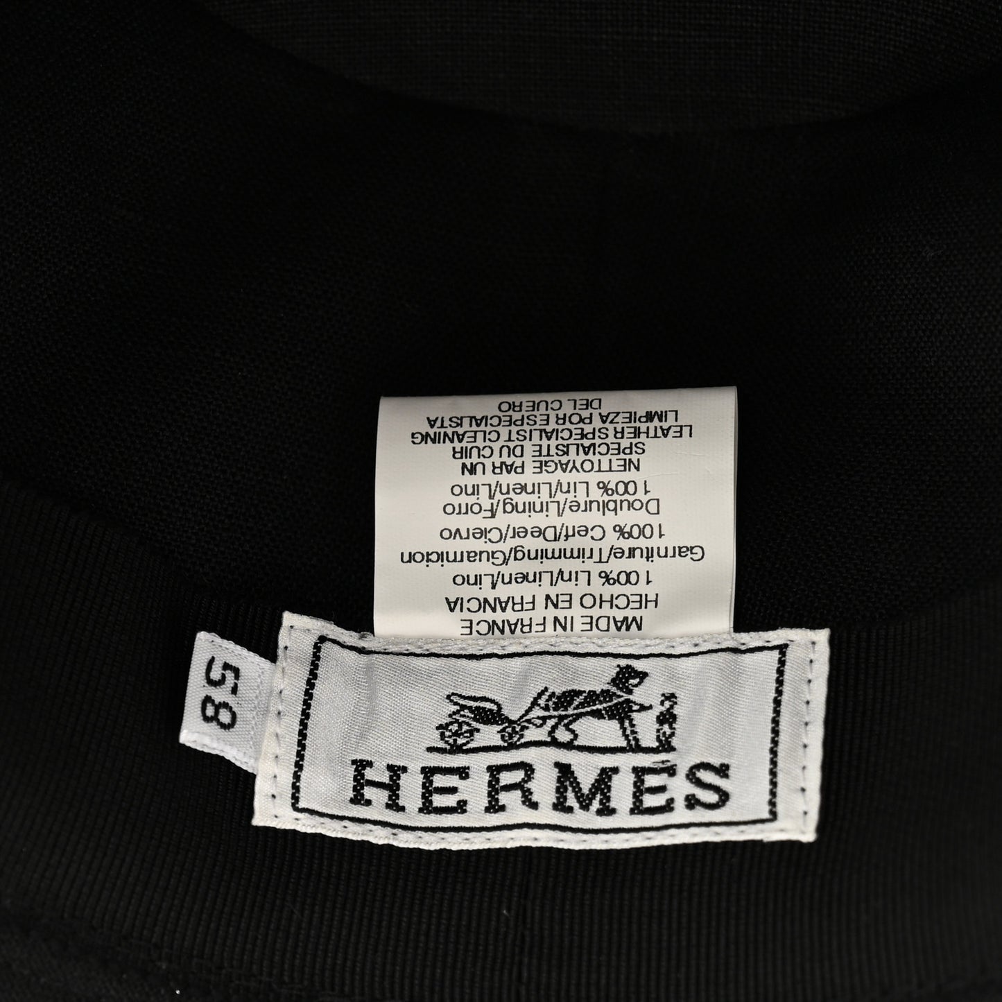 Linen Deerskin Fedora Hat 58 Black