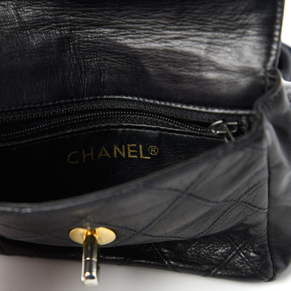 Chanel Calfskin Diamond Embossed Flap Waist Belt Bag Black 8 of 12