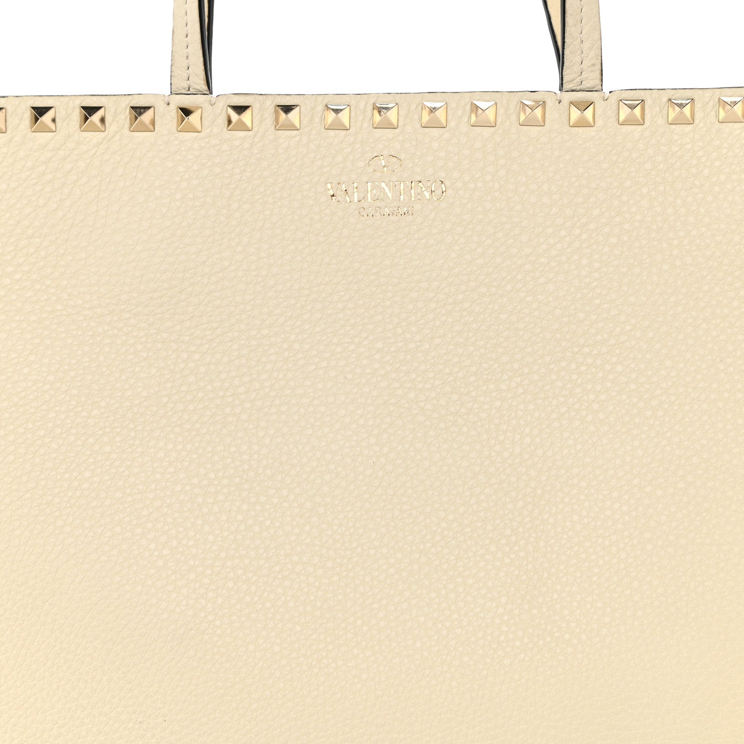 Valentino Garavani Grained Calfskin Rockstud Shoulder Tote Light Ivory 6 of 8
