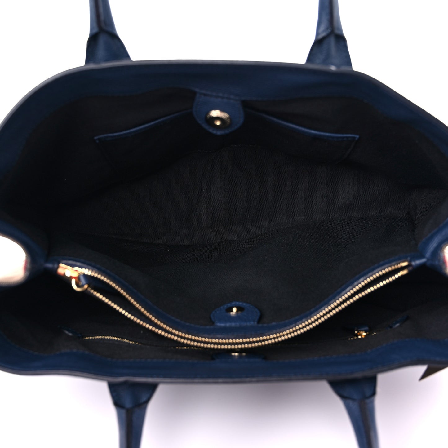 Derby Calfskin House Check Medium Banner Tote Ink Blue