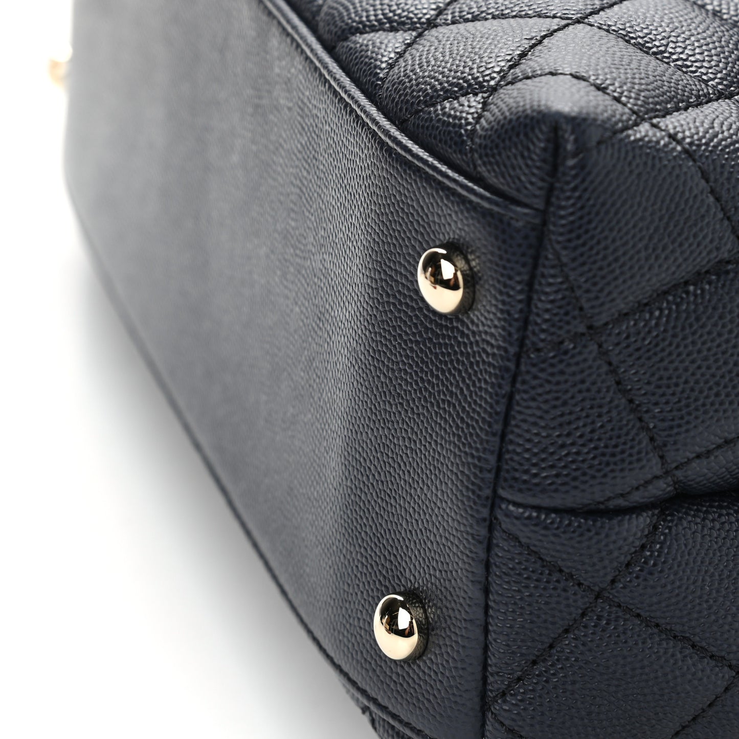 Caviar Quilted Small Coco Handle Flap Navy