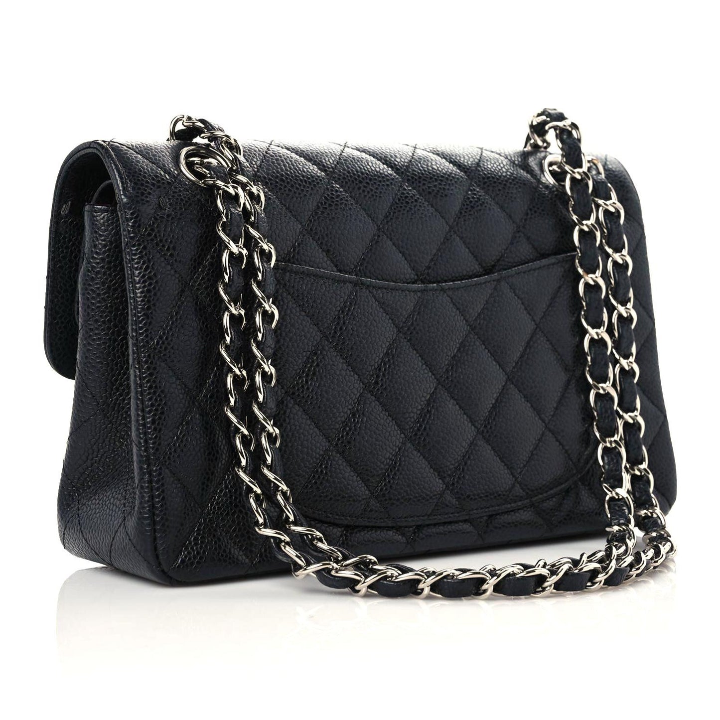 Caviar Quilted Small Double Flap Black