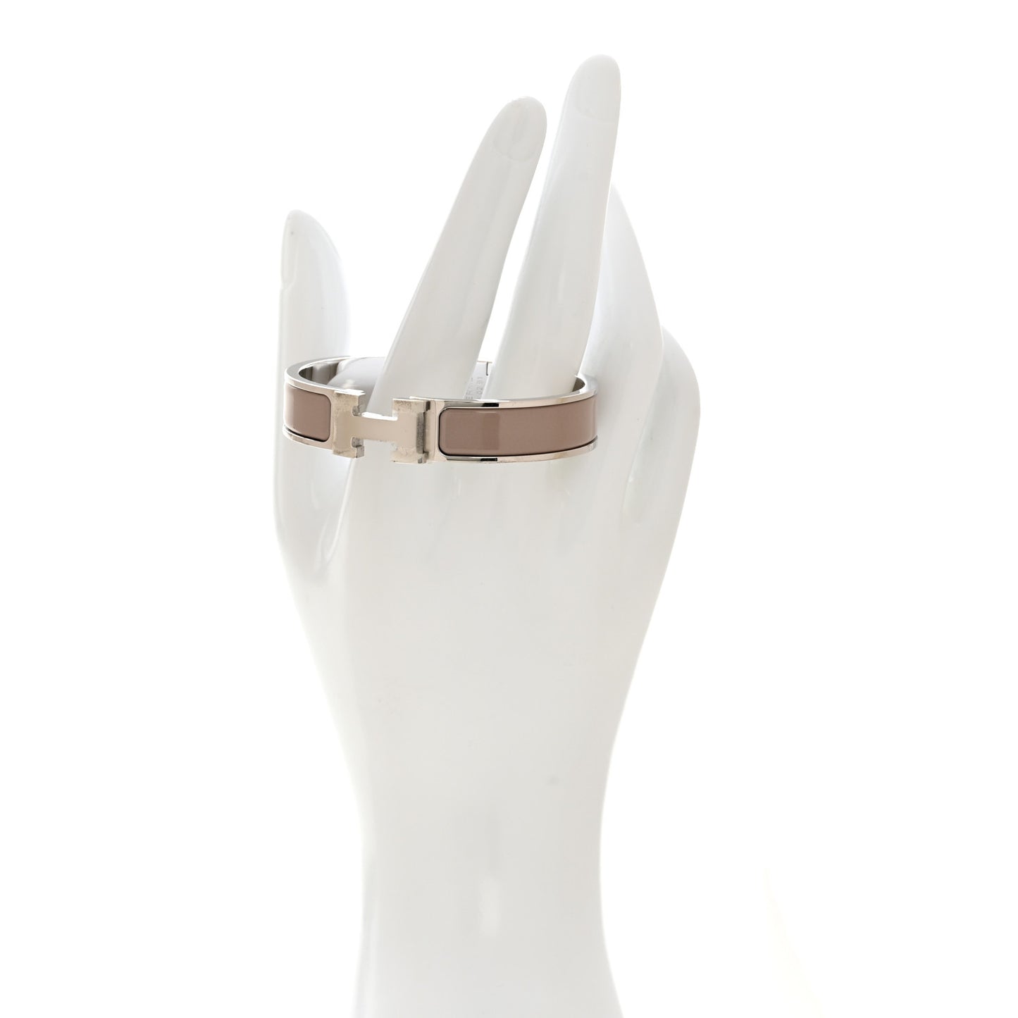 Enamel Narrow Clic Clac H Bracelet PM Marron Glace