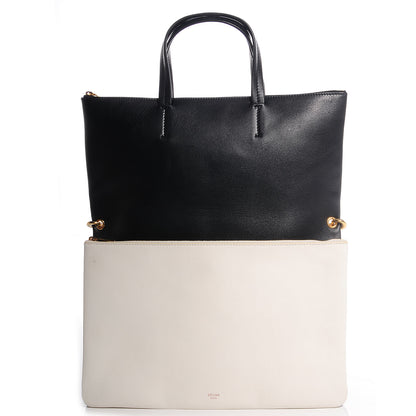 Celine Calfskin Folded Cabas Black White 3 of 9