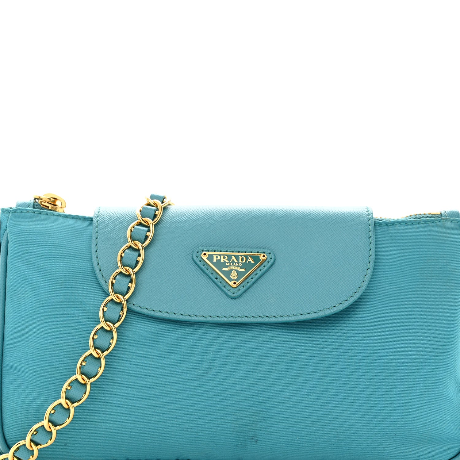 Prada Tessuto Nylon Saffiano Crossbody Bag Turchese 8 of 12