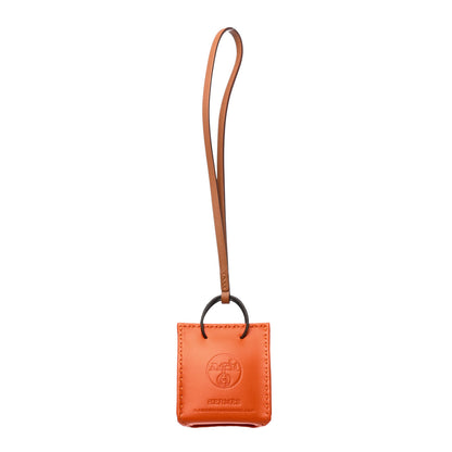Hermes Milo Lambskin Swift Shopping Bag Charm Feu Gold 1 of 4