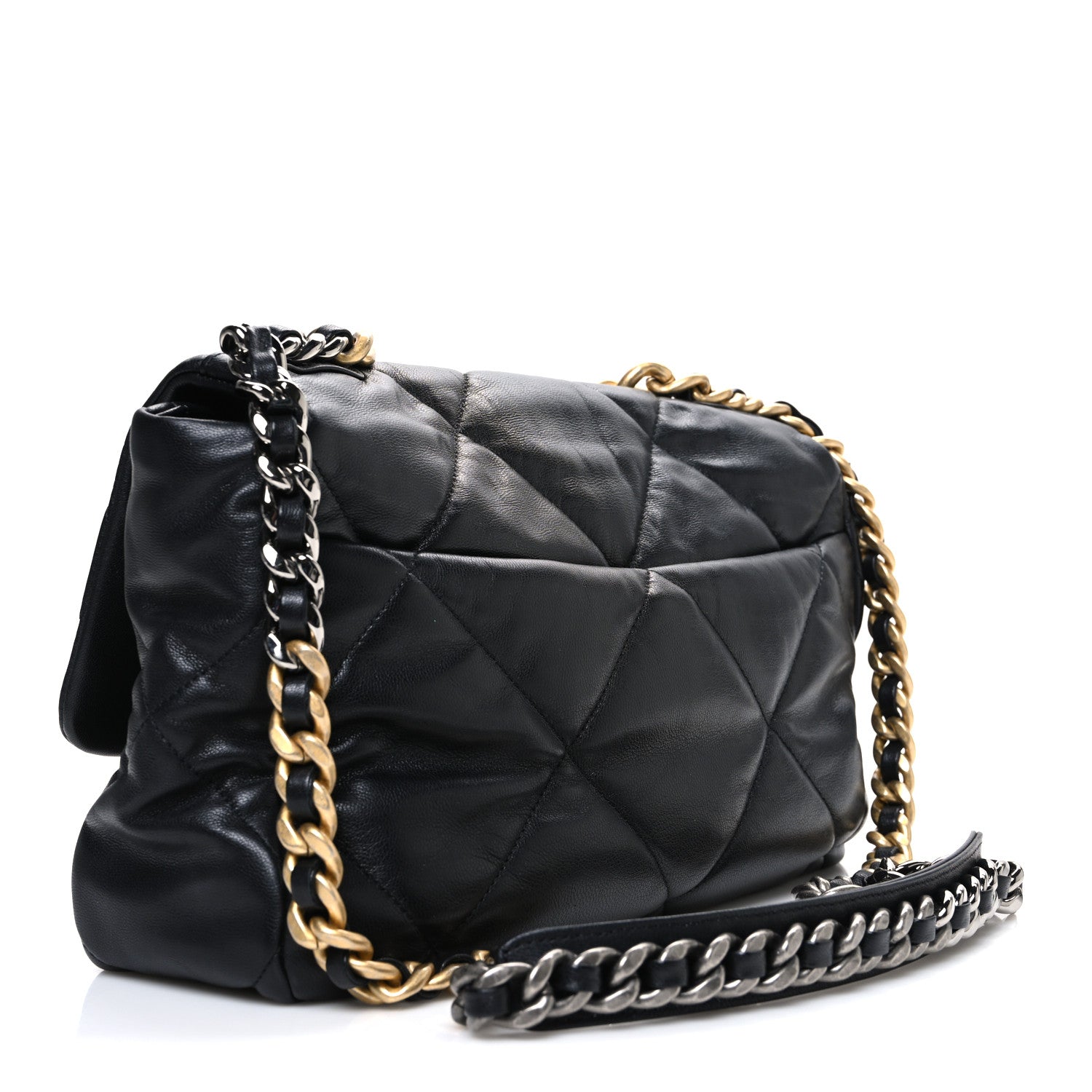 Chanel Goatskin Quilted Large Chanel 19 Flap Black 3 of 10