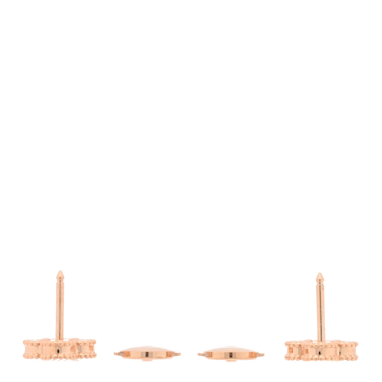 Van Cleef & Arpels 18K Rose Gold Carnelian Sweet Alhambra Earrings 3 of 5