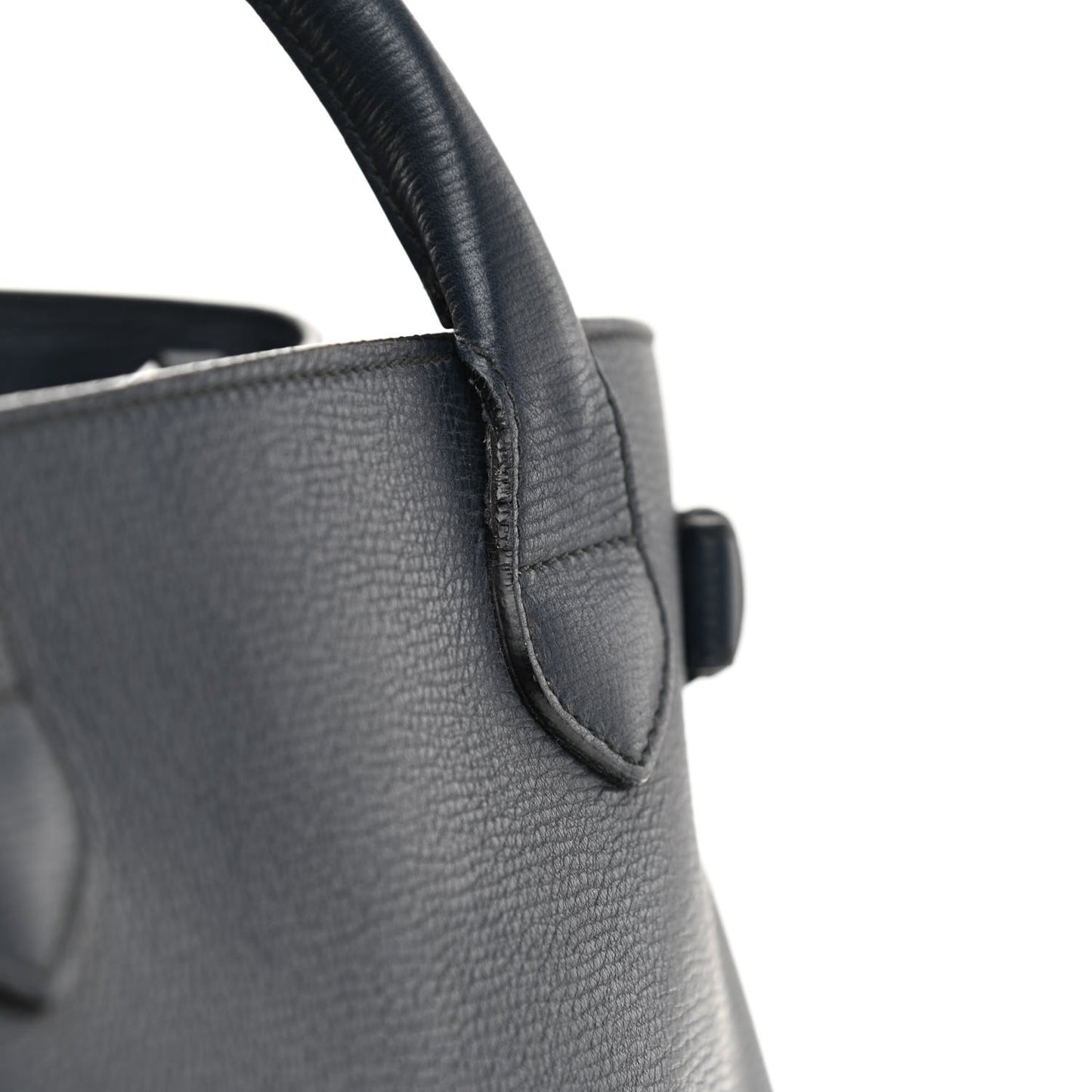 Grainy Calfskin House Check Medium Banner Tote Ink Blue