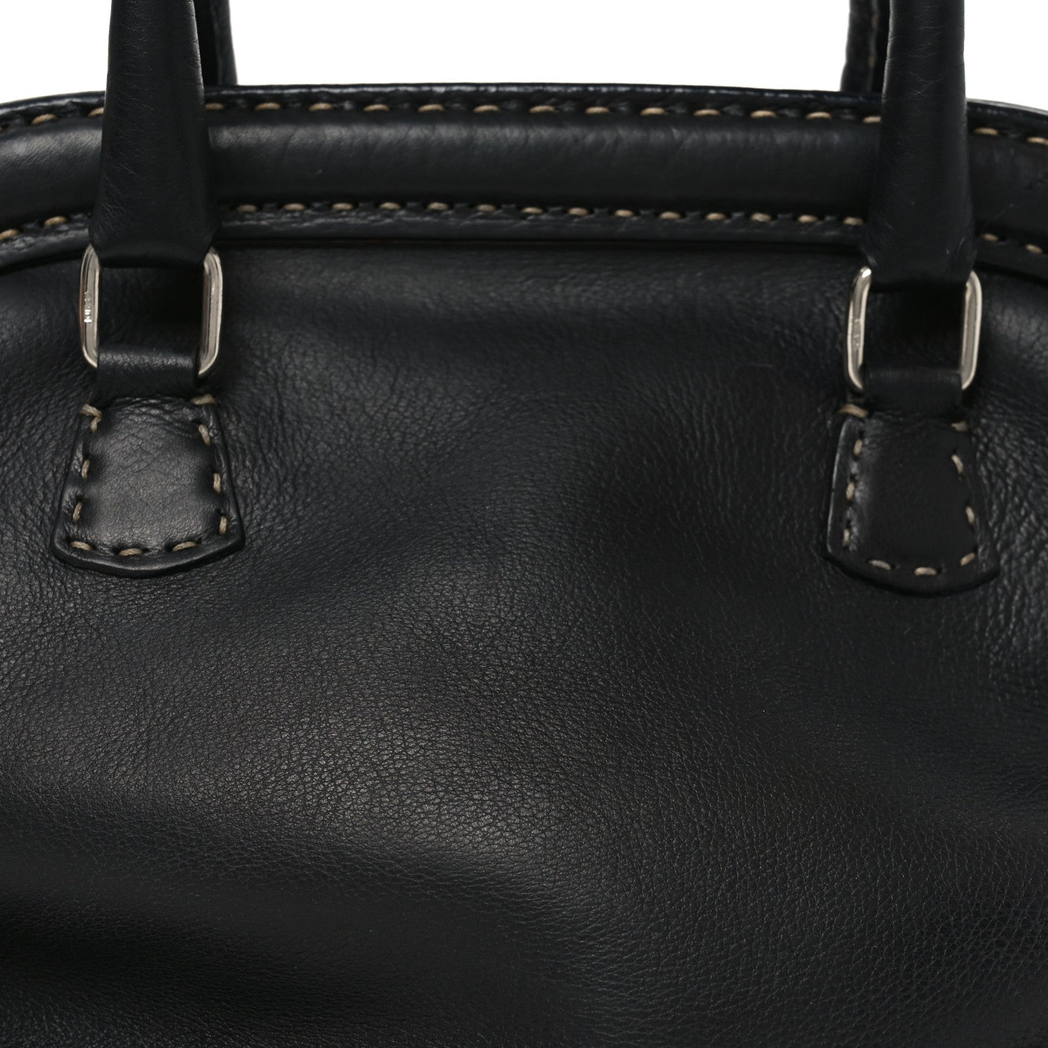 Fendi Calfskin Romano Selleria Adele 1328 Bag Black 7 of 13
