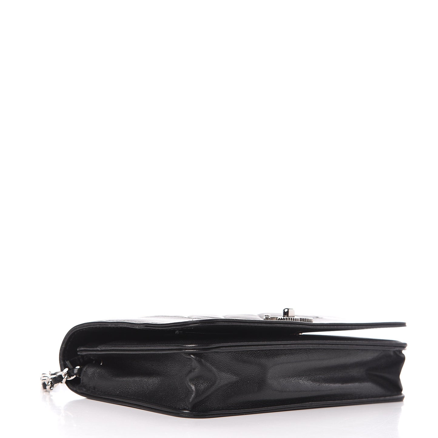 Sheepskin Quilted Mademoiselle Vintage Wallet On Chain WOC Black