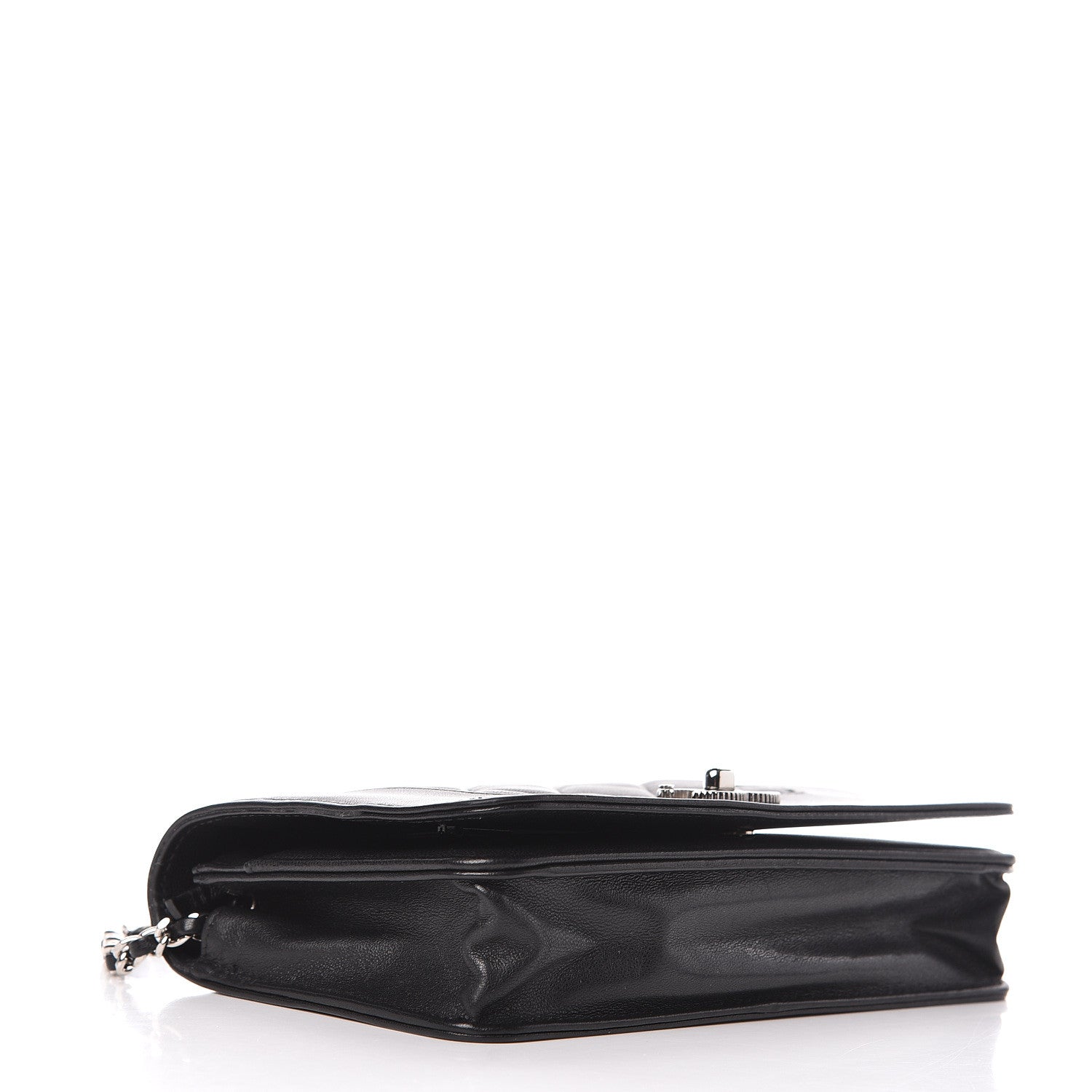 Chanel Sheepskin Quilted Mademoiselle Vintage Wallet On Chain WOC Black 4 of 17