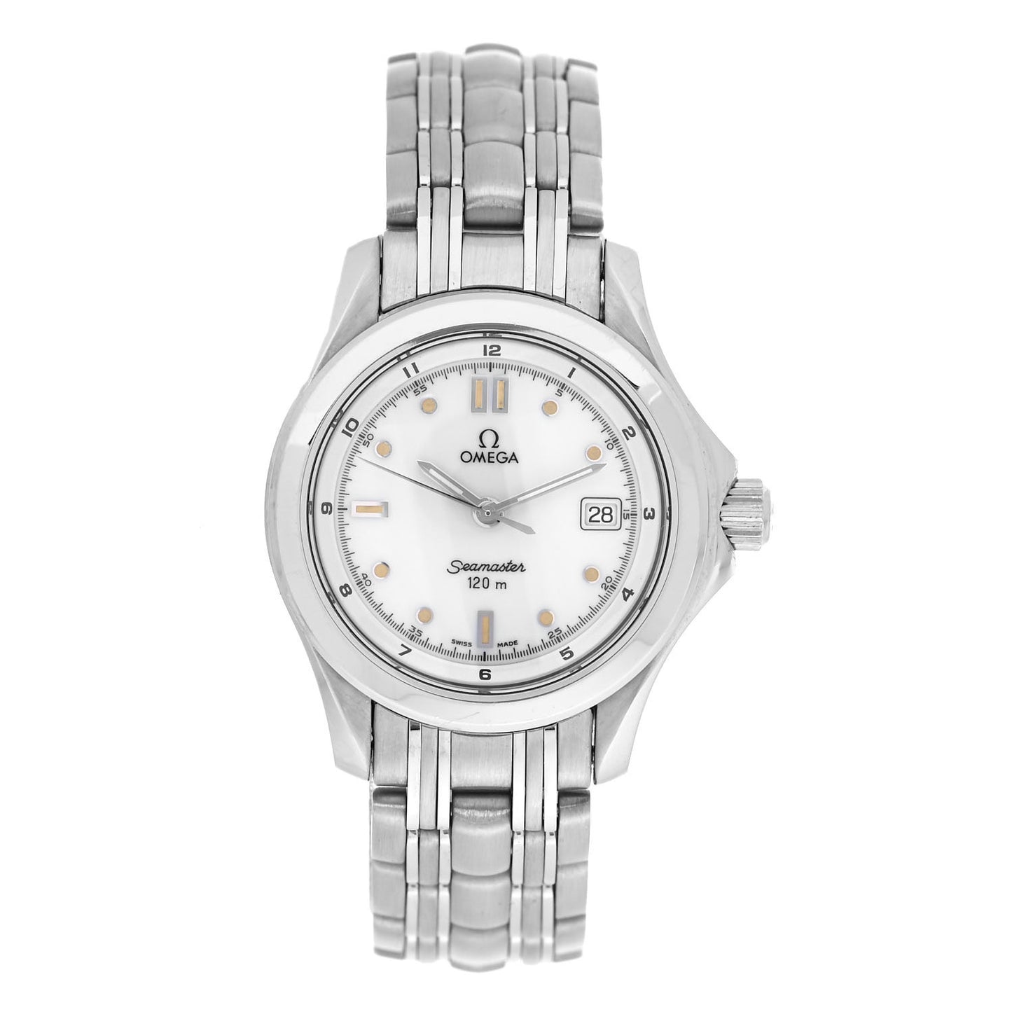 Stainless Steel 28mm Seamaster Quartz Watch White 2501.20