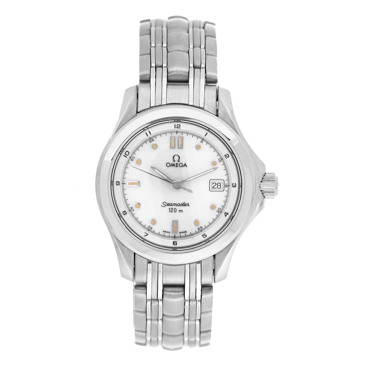 Omega Stainless Steel 28mm Seamaster Quartz Watch White 2501.20 1 of 4